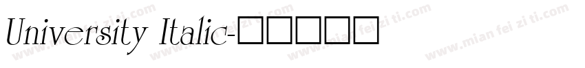 University Italic字体转换